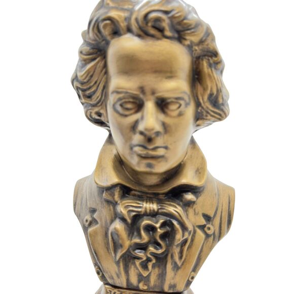 Beethoven Bust Hand Painted Arnels 1977 Signed Den Office Dark Academia Bookcase - Picture 2 of 12